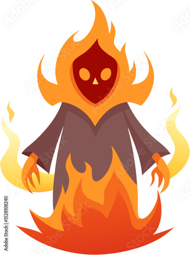 vector illustration of a burning fire