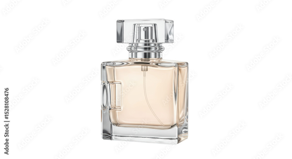Isolated Elegant Perfume Bottle with Geometric Design Isolated Elegant Perfume Bottle with Geometric Design