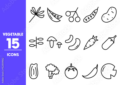 set of vector icons of vegetables