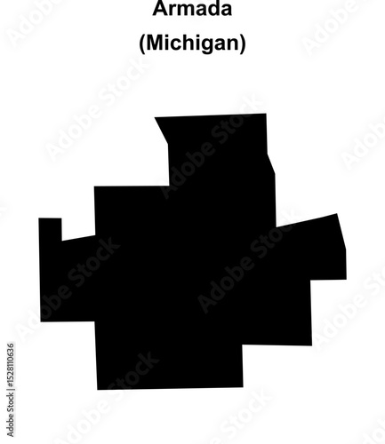 Armada (Michigan) blank outline map