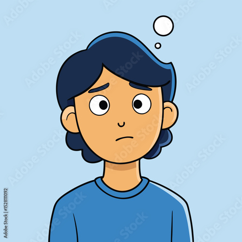 A person staring blankly, eyes unfocused and lost in thought or profound sadness.
