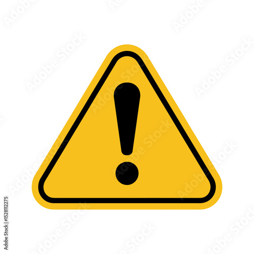 Simple Yellow Warning Sign An Attention-Grabbing Exclamation Mark Icon