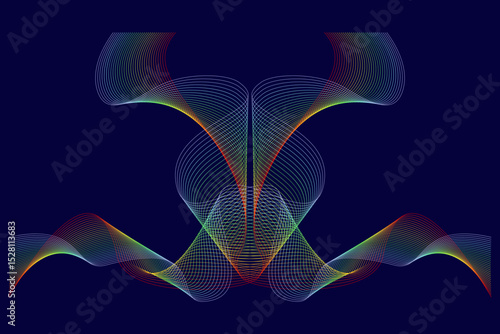 Wave pattern, radiating elegance and fluid motion. Ideal for modern branding, digital art, and minimalist design projects. Illustration vector design. EPS 10