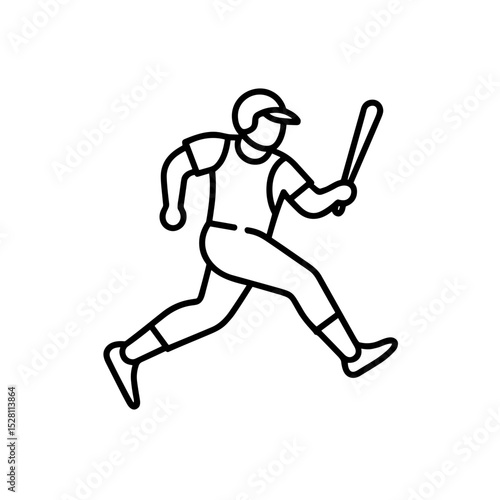 Baseball player running with bat during a game concept of MLB - Visual Language of Baseball Photography  