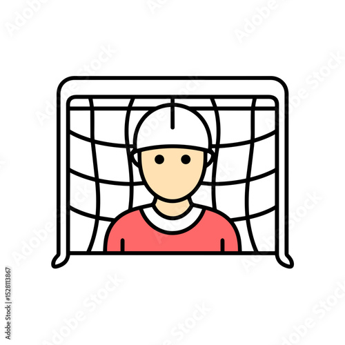 Soccer goalkeeper positioned in net during a match - Concept of MLB - Visual Language of Baseball Photography  