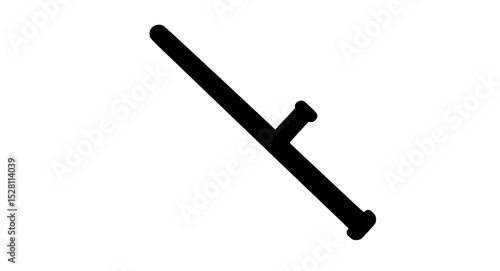 A black and white image of a baton