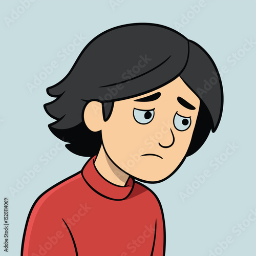A profile shot of a person with slumped shoulders and downcast eyes, conveying deep dejection.