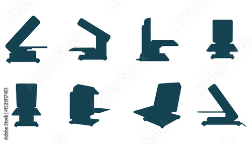 A set of lamination machine vector sillhouette