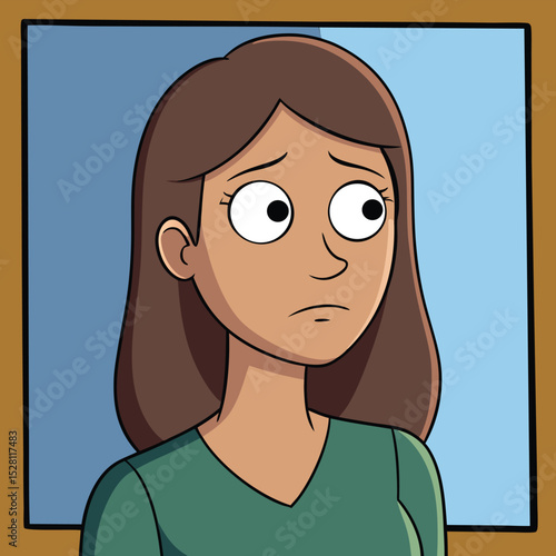 A woman gazing out of frame with a wistful expression, conveying longing, contemplation, or memory.