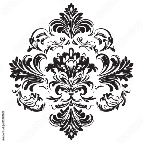 beautiful symmetrical floral national ornament