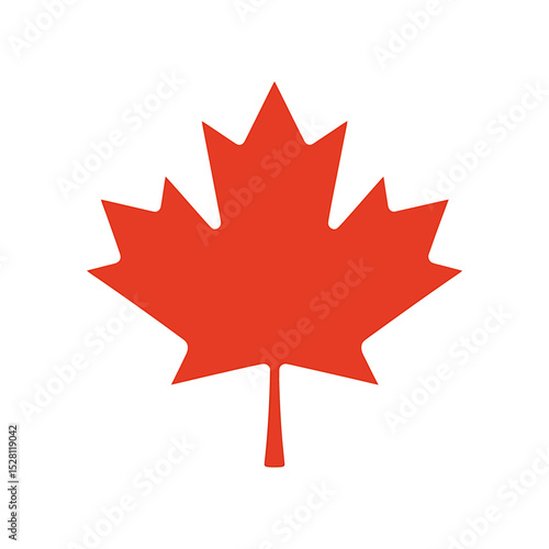 Simple Clean Illustration of a Canadian Maple Leaf Vector Graphic