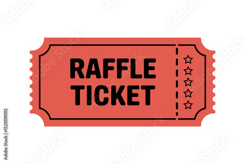 A Simple Illustration of a Red Raffle Ticket Design Element