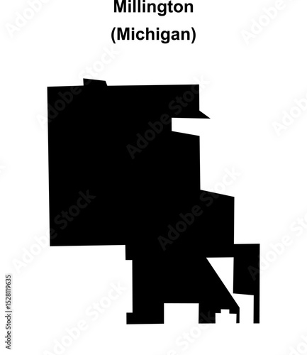 Millington (Michigan) blank outline map