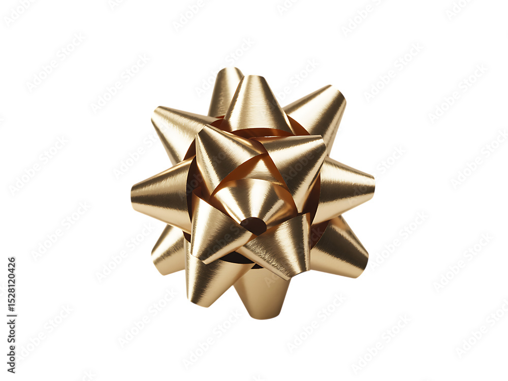 Shiny gold ribbon bow, festive decoration Shiny gold ribbon bow, festive decoration