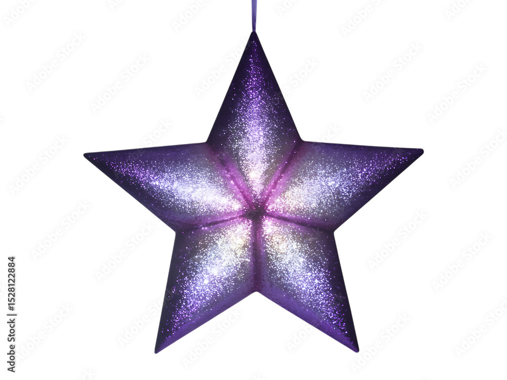 Purple glittering star on black background Purple glittering star on black background
