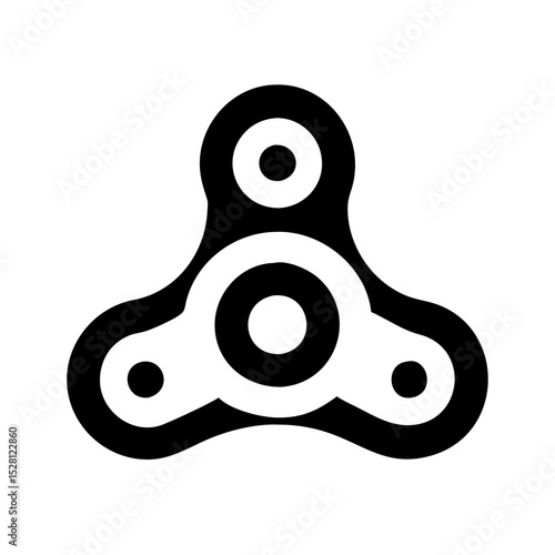 Simple black and white fidget spinner icon illustration