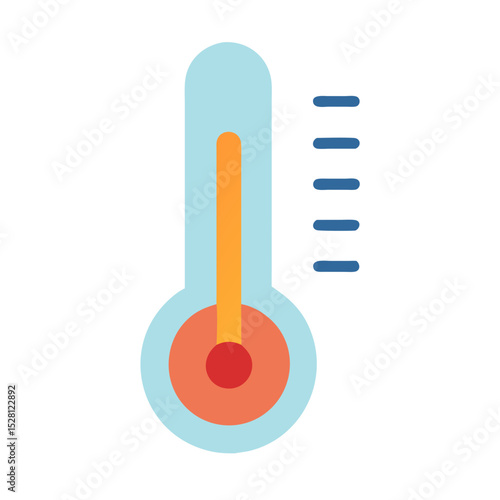 Simple colorful thermometer icon design for website or app