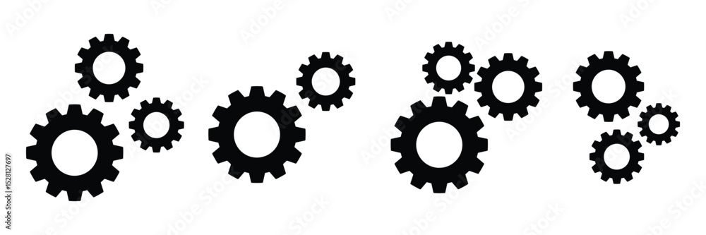 Gear icon set vector isolated on white background. wheel, cog, machine, gear, cogwheel vector symbol Gear icon set vector isolated on white background. wheel, cog, machine, gear, cogwheel vector symbol