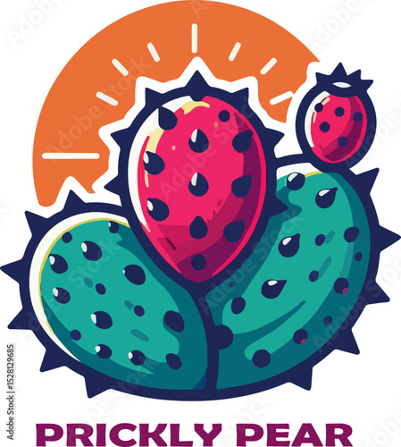 prickly pear  Logo icon vector .