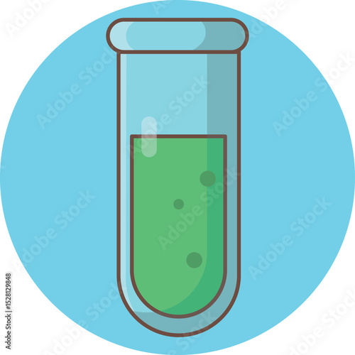 Beaker Glass With Chemical Liquid Cartoon Vector Icon Illustration. Science Laboratory Icon Concept Isolated Premium Vector. Flat Cartoon Style 