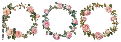 Wallpaper Mural PNG Vintage floral wreath designs, element set on transparent background Torontodigital.ca