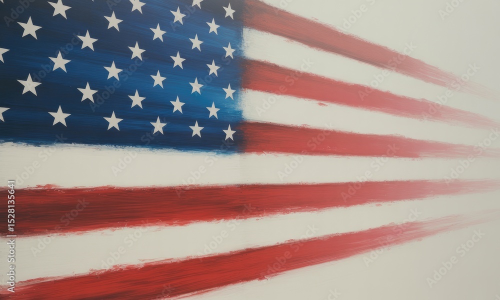 Fototapeta premium American flag wall painting red white blue stripes patriotic symbol
