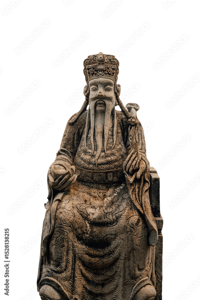 Fototapeta premium Chinese Guardian Figure Stone Statue Png