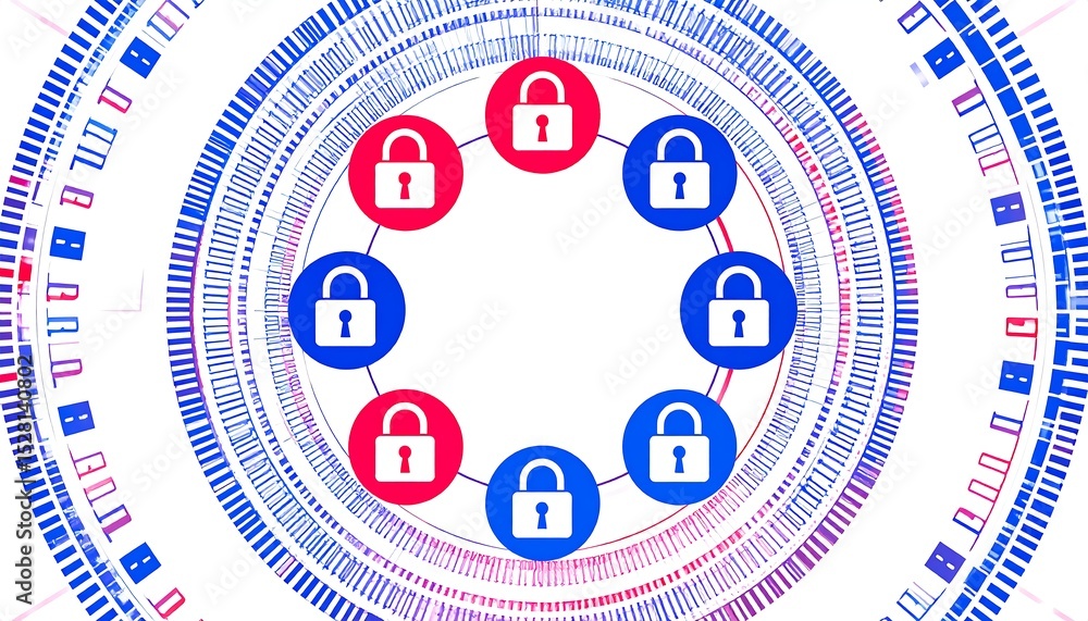 Fototapeta premium Cyber Security Network Protection.