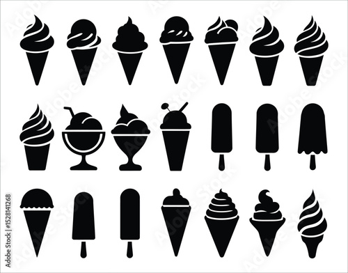 Vector Ice Cream Shapes – Silhouette Collection for Branding