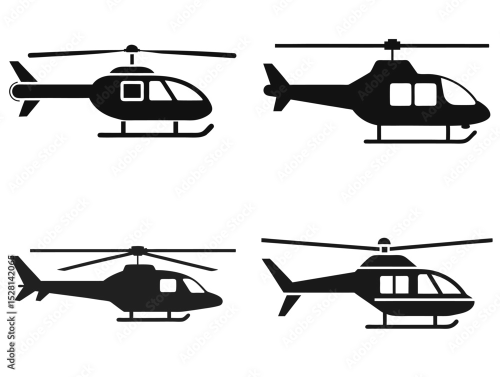 Obraz premium helicopter vector set