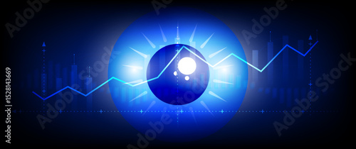 Stock market investment trading graph in graphic concept suitable for financial investment or Economic trends business idea on blue background. Vector illustration design.	
