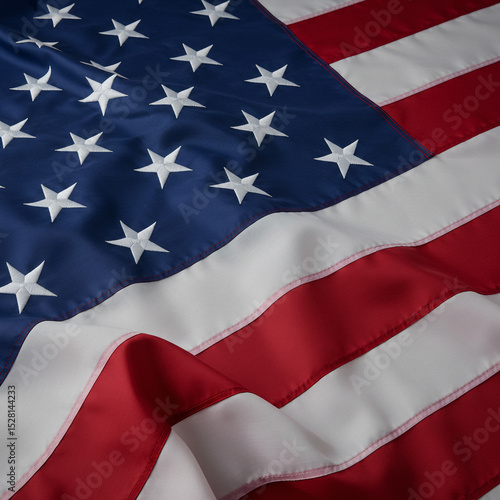 Celebrating Presidents' Day A Close-Up View of the US American Flag, Symbol of National Holiday and American Patriotism