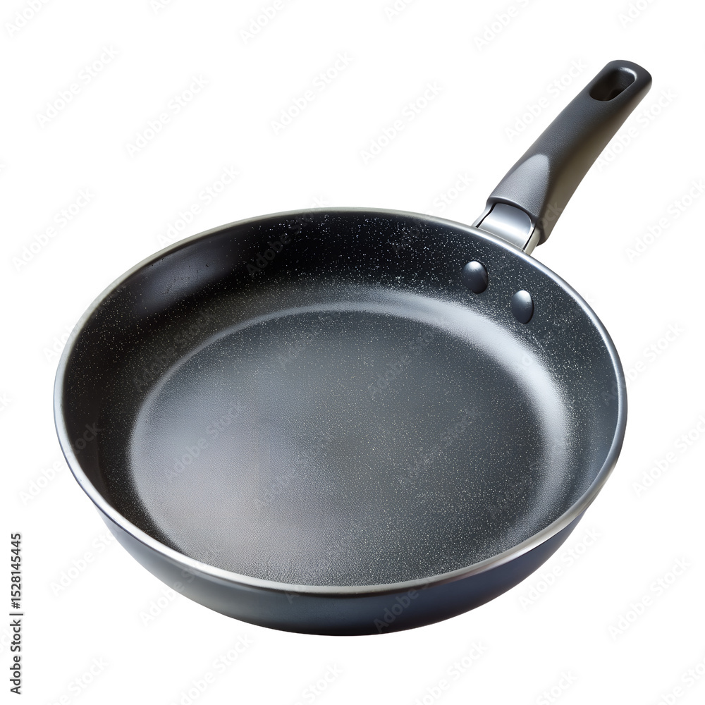 Empty black nonstick frying pan isolated on transparent background Empty black nonstick frying pan isolated on transparent background