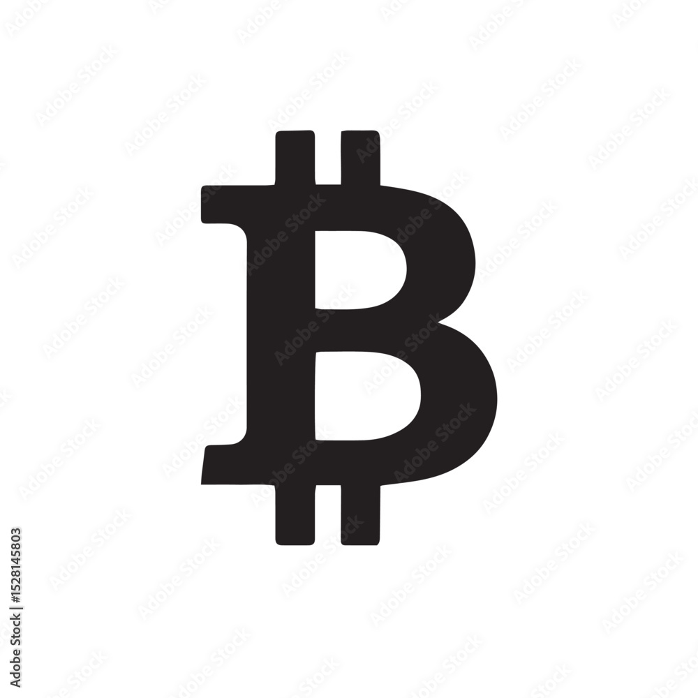Bitcoin Icon design with white background Bitcoin Icon design with white background