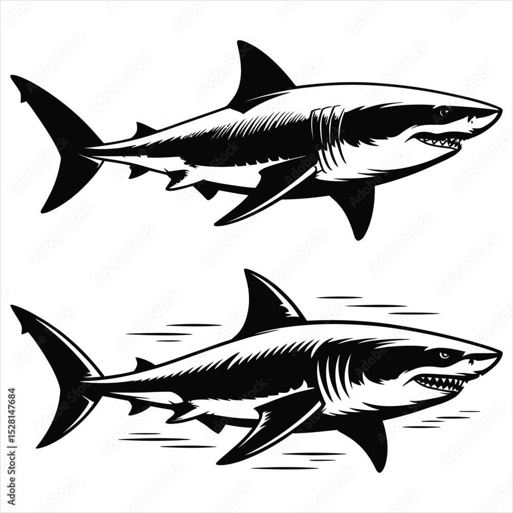 Obraz premium sharks vector illustration
