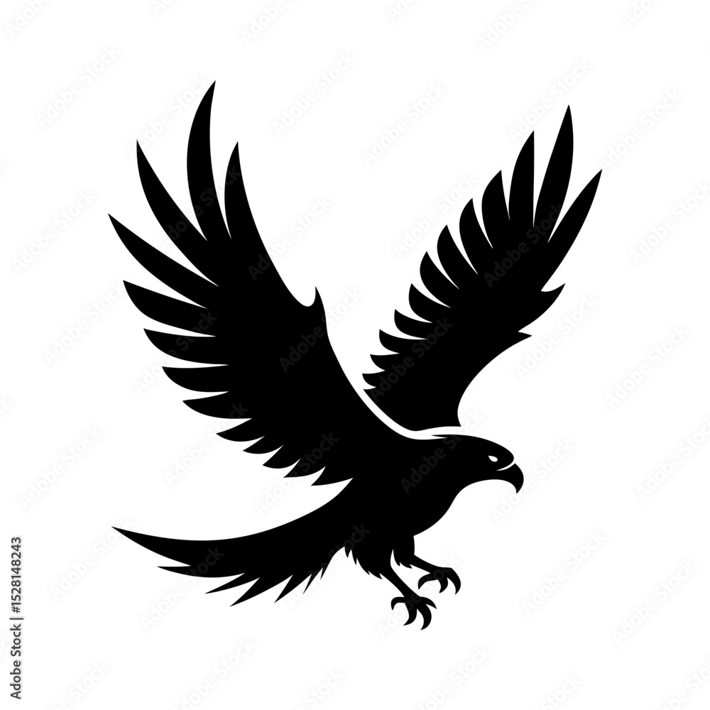 Fototapeta premium flying eagle vector art silhouette