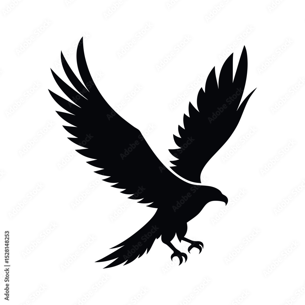 Fototapeta premium flying eagle vector art silhouette