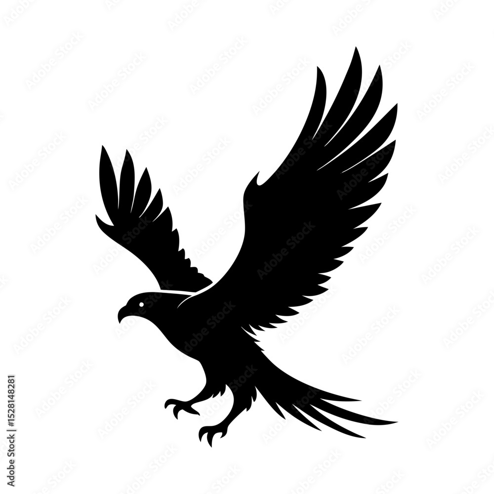 Fototapeta premium flying eagle vector art silhouette