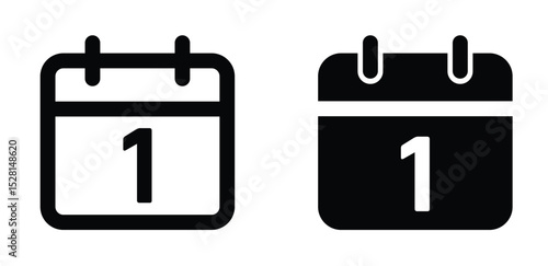 Calendar Day 1 icon stock illustration