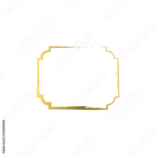 Elegant Golden Decorative Frame with Clear Center Space