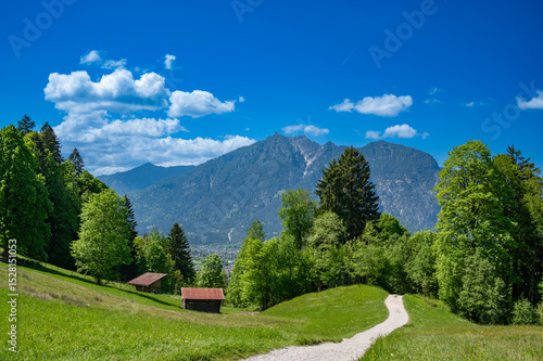 Tableau sur toile Garmisch-Partenkirchen, Wanderweg Eckbauer, Aussicht