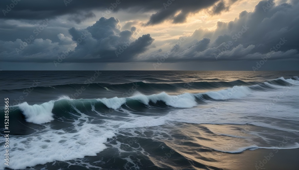A beautiful seascape with dramatic waves and a moody sky. A beautiful seascape with dramatic waves and a moody sky.