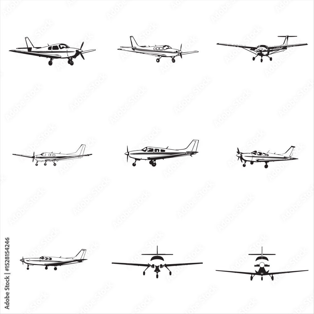 set of airplanes vector set of airplanes vector
