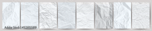Wallpaper Mural Big set of white clean crumpled papers Torontodigital.ca
