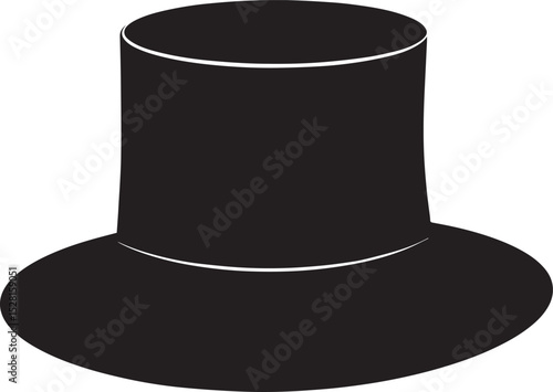 Top Hat Silhouette Black Vector | Vintage, Fashion & Classic Style Clipart
