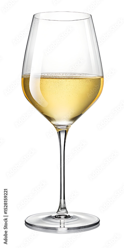 Crisp White Wine in Elegant Glass A Refreshing Beverage Crisp White Wine in Elegant Glass A Refreshing Beverage