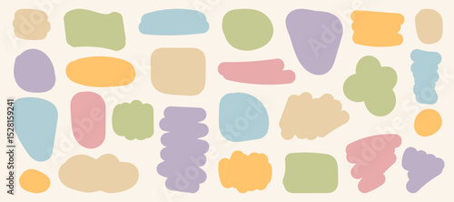 Abstract Shapes Collection. Hand Drawn Backgrounds and Frames Set. 