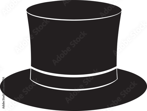 Top Hat Silhouette Black Vector | Vintage, Fashion & Classic Style Clipart
