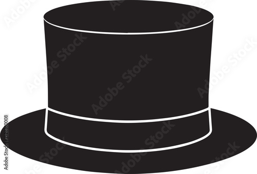 Top Hat Silhouette Black Vector | Vintage, Fashion & Classic Style Clipart