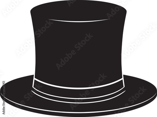 Top Hat Silhouette Black Vector | Vintage, Fashion & Classic Style Clipart